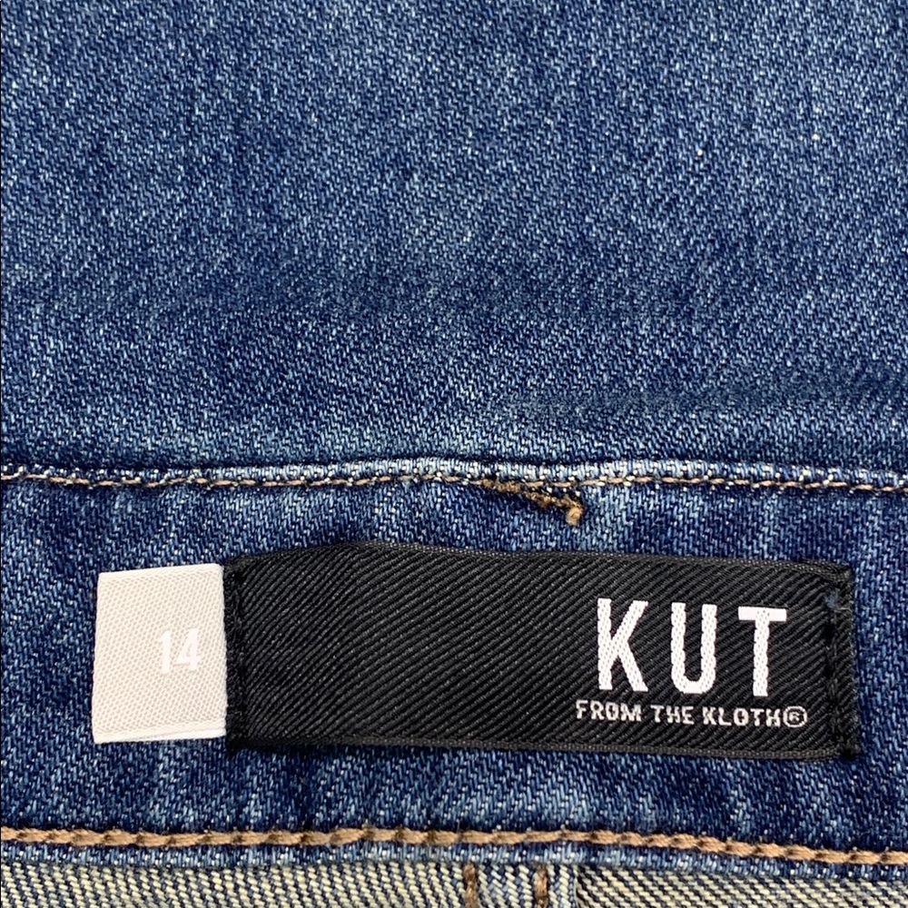 KUT Fab Ab Wide Leg High Rise Women's Blue Jeans - Size 14 (34x30) - Picture 4 of 11